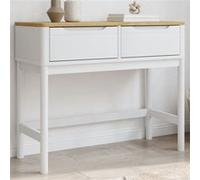 vidaXL Wandtafel FLORO 89,5x36,5x73 cm massief grenenhout wit374021 Blanc G