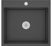 vidaXL Evier de Cuisine Fait à la Main Lavabo de Salle de Bain Noir Acier Inoxydable 51509 Noir G