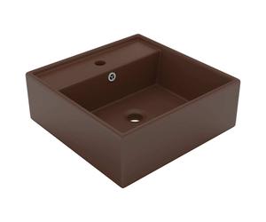 VIDAXL WASHBAIN avec carré national 41 x 41 cm Céramique Mat Marron foncé
