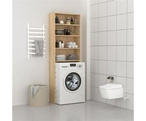 vidaXL Wasmachinekast 64x24x190 cm wit en sonoma eikenkleurig808407 Sonoma oak G