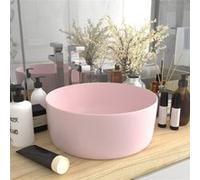 vidaXL Wastafel rond 40x15 cm keramiek matroze147010 Rose G