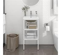 vidaXL Cadre de Lavabo de Salle de Bain Vasque à Encastrer Support de Lavabo Meuble de Rangement de Salle d'Eau Intérieur 3101373