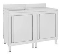 vidaXL Wastafelkast commercieel 120x60x96 cm roestvrij staal3058270 Argent G