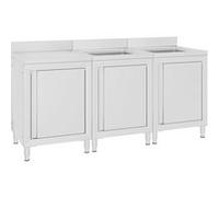 vidaXL Armoire sous évier Gastro 180x60x96 cm acier inoxydable