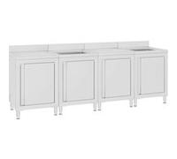 vidaXL Armoire sous évier gastro 240x60x96 cm inox