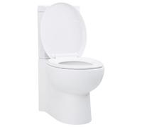 vidaXL Toilettes d'angle Céramique blanche