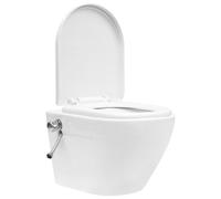 vidaXL WC mural sans rebord avec réservoir de chasse encastré Céramique blanche