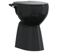 vidaXL WC sans rebord 7 cm Hauteur supplémentaire Soft-Close Céramique noire