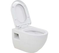 vidaXL WC suspendu céramique blanc