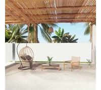 vidaXL Windscherm uittrekbaar 160x1000 cm crÃmekleurig318031 Crème G