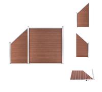 vidaXL WPC Clôture Set 1 Carré + 1 Incliné 273x186 cm Marron - Panneaux de clôture