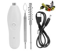 Vide-légumes électrique, rechargeable 1200 mAh avec 2 lames en acier inoxydable, grattage sans fil pour courgettes, tomates et poissons