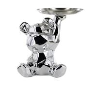 Vide-Poche Statue Ourson 18cm Argent