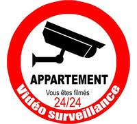 Vidéo Surveillance Appartement - 15cm - Sticker/Autocollant