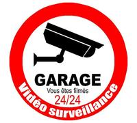 Vidéo Surveillance Garage - 10cm - Sticker/Autocollant