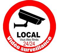 Vidéo Surveillance Local - 10cm - Sticker/Autocollant