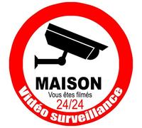 Vidéo Surveillance Maison - 10cm - Sticker/Autocollant
