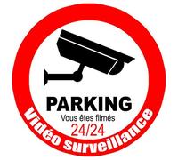 Vidéo Surveillance Parking - 20cm - Sticker/Autocollant