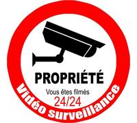 Vidéo Surveillance Propriété - 20cm - Sticker/Autocollant