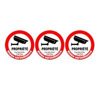 Vidéo Surveillance Propriété - 3fois 5cm - Sticker/Autocollant