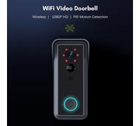 Vidéo WiFi Doorbell caméra sans fil 1080p HD 2 voies audio détection de mouvement infrarouge vision nocturne moniteur temps réel couverture d'eau support Tuya App carte mémoire