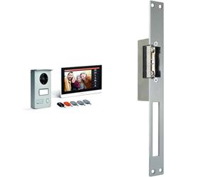Vidéophone Maison - Visiophone Filaire - Vidéophone Porte - Interphone écran tactil Interphone vidéo Filaire & EXTEL 90301.4 Ouvre-porte électrique avec fonction mémoire long (25 cm), gris