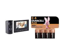 Vidéophone Maison - Visiophone sans Fil - Interphone Porte sans Fil - Interphone Touches sensitives Interphone sans Fil AirVisio 200 & Duracell - Piles alcalines C Plus, 1.5 V LR14 MN1400, paquet de 4