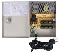 VideoSecu Serrure à clé 9 sorties 12 V DC CCTV Distributed Power Supply Box Auto Reset pour caméra de sécurité WK9
