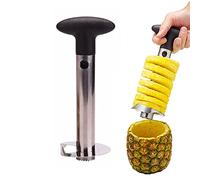 Videur d'ananas, coupe-ananas, outil de découpe d'ananas, outil de découpe d'ananas et trancheur, outils de retrait de carottes d'ananas en acier inoxydable avec lame tranchante pour anneaux de fruits