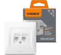 Videx Binera 2x RJ45 double prise informatique encastrée, blanc