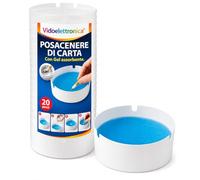 Vidoelettronica® Cendrier en papier avec gel absorbant, 20 pièces, cendrier jetable avec de l'eau, éteint les cicatrices instantanément, réduit les résidus de fumée et les mauvaises odeurs, papier