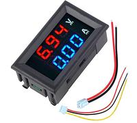 VIDOO 5pcs Mini Voltmètre Ampèremètre Numérique DC 100V 10A Testeur Courant Double Affichage LED Bleu + Rouge