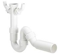 Viega 694166 G 2000 2000 / 2xDN 50, plastique blanc , avec coude de vidange à 45 degrés