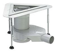 Viega Advantix corps de drain d'angle 627003 DN 40/50, acier inoxydable, brillant, droit, soutien-gorge 110-200mm
