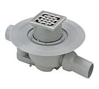 Viega Advantix drain de salle de bain 556921 DN 50, plastique gris, drain horizontal, avec fixation