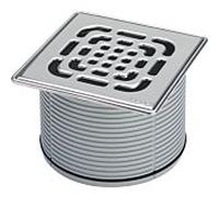 Viega Advantix haut 555528 150 x 150 mm, vissé, plastique gris, avec acier inoxydable 2000 match1 0,4404