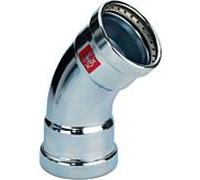 Viega Arc Prestabo 597610 76,1 mm, 45 degrés, acier non allié, SC-Contur