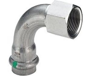 Viega arc Sanpress Inox 437091 15mmxRp 1/2, 90 degrés, acier inoxydable, SC-Contur