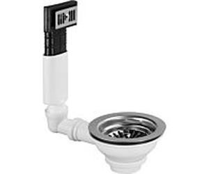 Viega ensemble de vidage et trop-plein 325107 pour 90 mm, G11/2x114,5 mm, tamis/panier amovible
