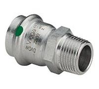 Viega Sanpress Inox Pièce de transition 436568 54mmxR 2, en acier inoxydable, polygonale, SC-Contur