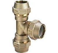 Viega Maxiplex pièce en T 276133 Ø 32 mm, bronze à canon, avec raccord à vis