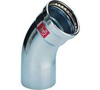 Viega Prestabo coude 597719 108 mm, 45 degrés, acier non allié, SC-Contur, extrémité d'insertion