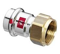 Viega Prestabo raccord à vis 559182 15 mm x G 3/4, acier non allié, joint plat, SC-Contur