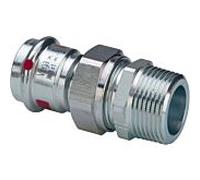 Viega Prestabo raccord à vis 559250 22 mm x R 3/4, acier non allié, joint plat, SC-Contur, polygonal