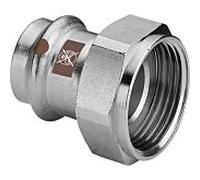 Viega Raccord à vis Temponox 811341 22 mm x G 2000 , acier, inoxydable, filetage G, contour SC