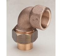Viega Raccord union coudé 90 degrés, d 18mm, Rp 1/2 Laiton rouge, Laiton Modèle