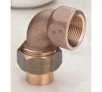 Viega Raccord union coudé 90 degrés, d 22mm, Rp 1 Laiton rouge, Laiton Modèle 94