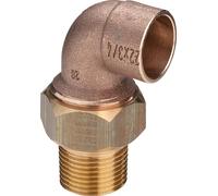 Viega Raccord union coudé 90 degrés, d 28mm, R 1 Laiton rouge, Laiton Modèle 940