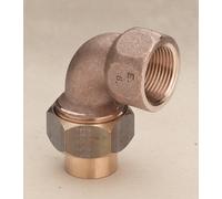 Viega Raccord union coudé 90 degrés, d 28mm, Rp 1 Laiton rouge, Laiton Modèle 94