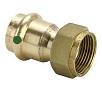 Viega Raccord vissé Sanpress 341961 54 mm x G 2 2000 / 2, bronze à canon ou bronze silicium, joint plat, SC-Contur